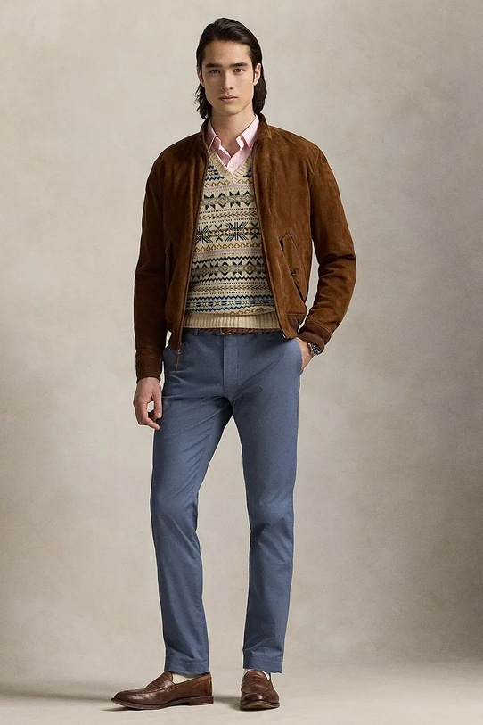 Παντελόνι Polo Ralph Lauren Slim Fit HDN Pant με ελαστάν μπλε 710856719