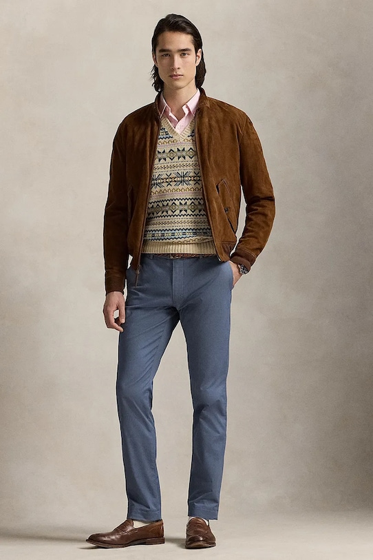 Штани Polo Ralph Lauren Slim Fit HDN Pant з еластаном блакитний 710856719