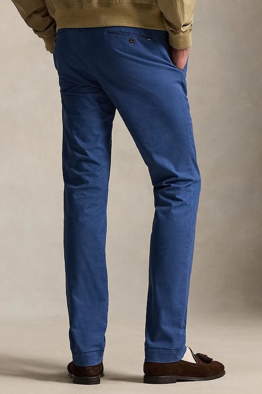 Polo Ralph Lauren штани slim fit чоловічі з бавовною Slim Fit HDN Pant 710856719 блакитний SS26