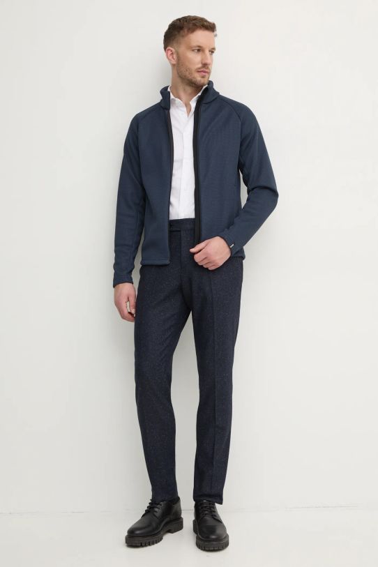 BOSS pantaloni in lana 50528074 blu navy AW24