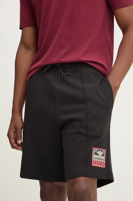 HUGO pantaloni scurti din bumbac x RACING BULLS negru 50530340