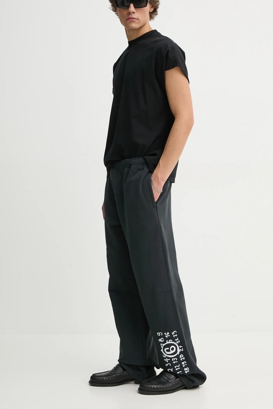 MM6 Maison Margiela spodnie dresowe bawełniane czarny SH2KA0022.M25004