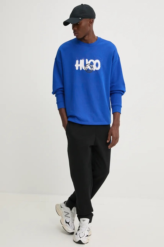 Бавовняні спортивні штани Hugo Blue 50532303 чорний AW24