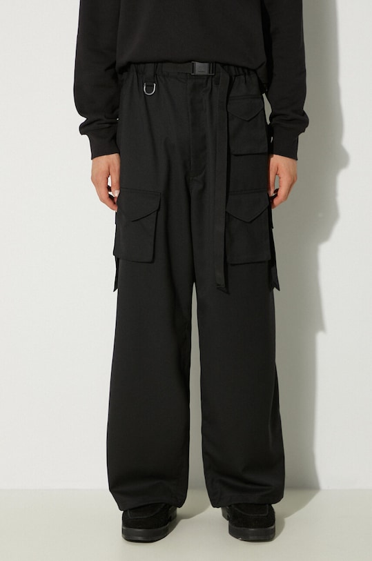 Панталон с вълна Y-3 Refined Wool Cargo Pants с вълна черен IW7453