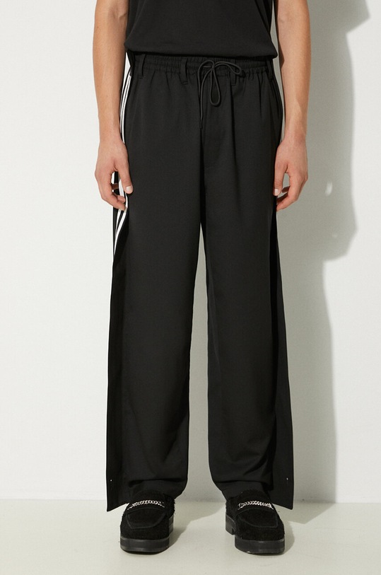 Kalhoty s příměsí vlny Y-3 Refined Wool Track Pants jednoduchý černá IW7463