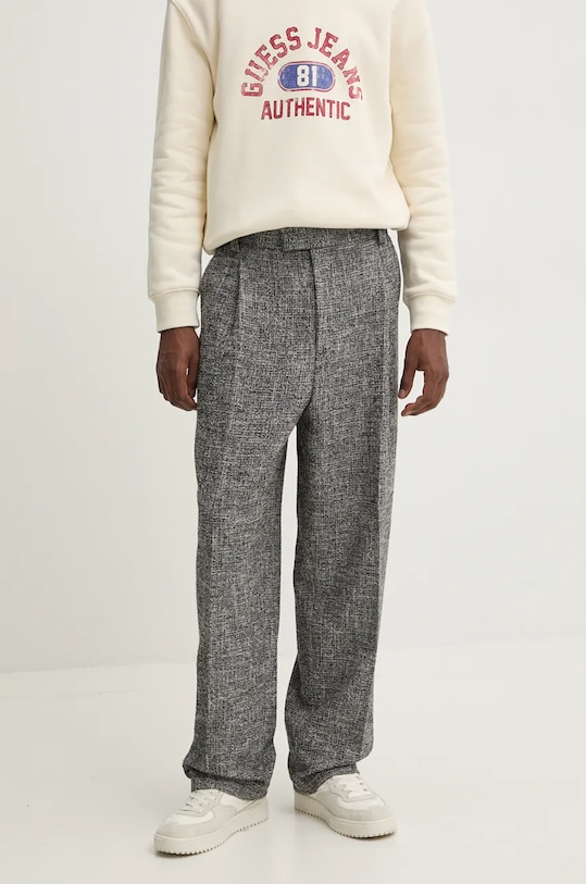 HUGO pantaloni din lana drept gri 50528245