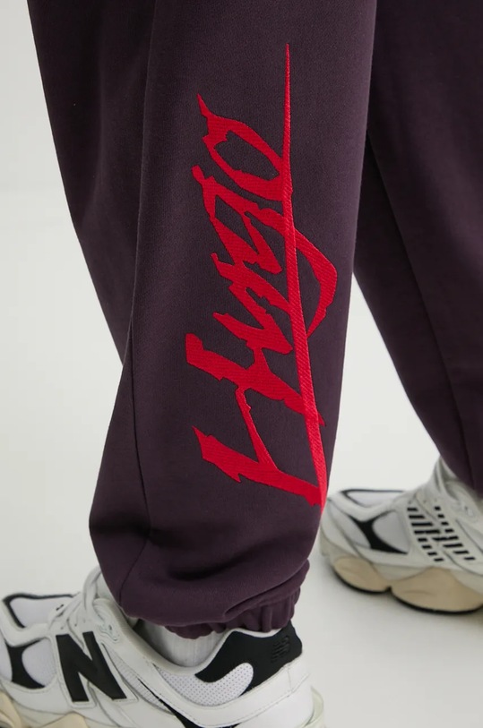 HUGO pantaloni de trening din bumbac violet 50521082