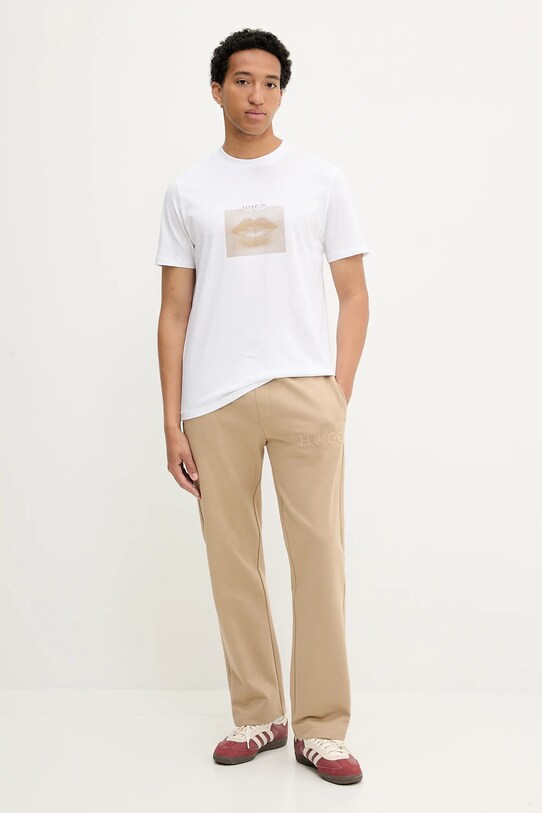 Pamučni donji dio trenirke HUGO Dumrulo 50529110 zelena SS25