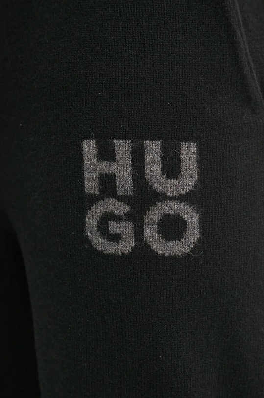 Μάλλινο παντελόνι HUGO μαύρο 50524528