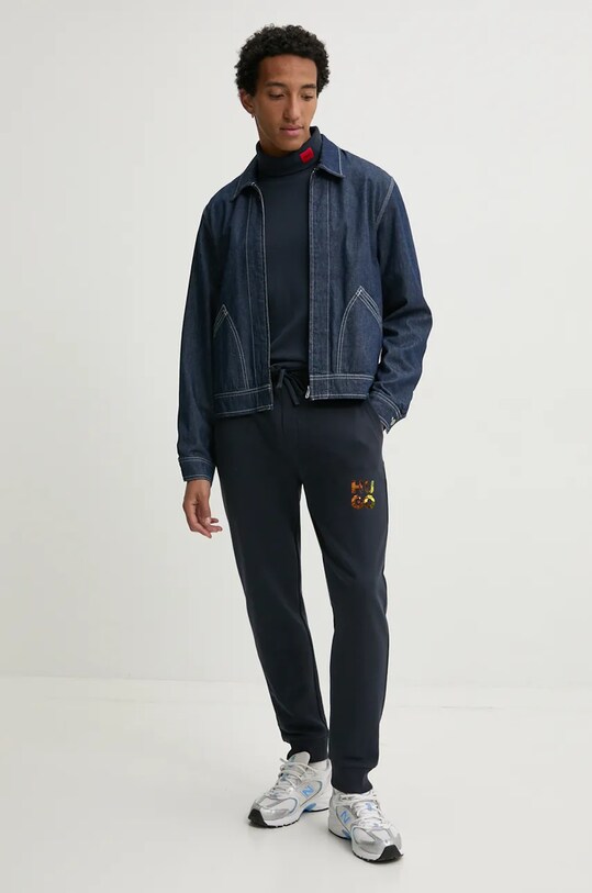 Bavlnené tepláky HUGO 50522127 tmavomodrá AW24