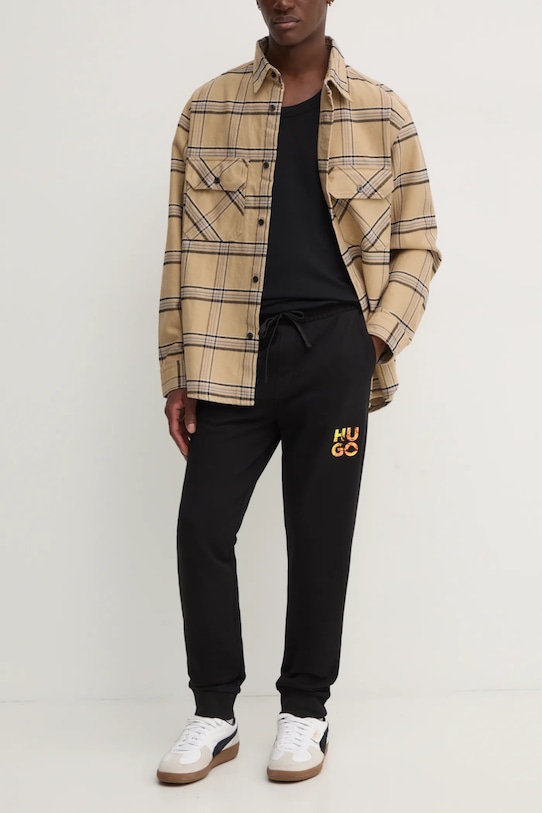 Бавовняні спортивні штани HUGO бавовна чорний 50522127