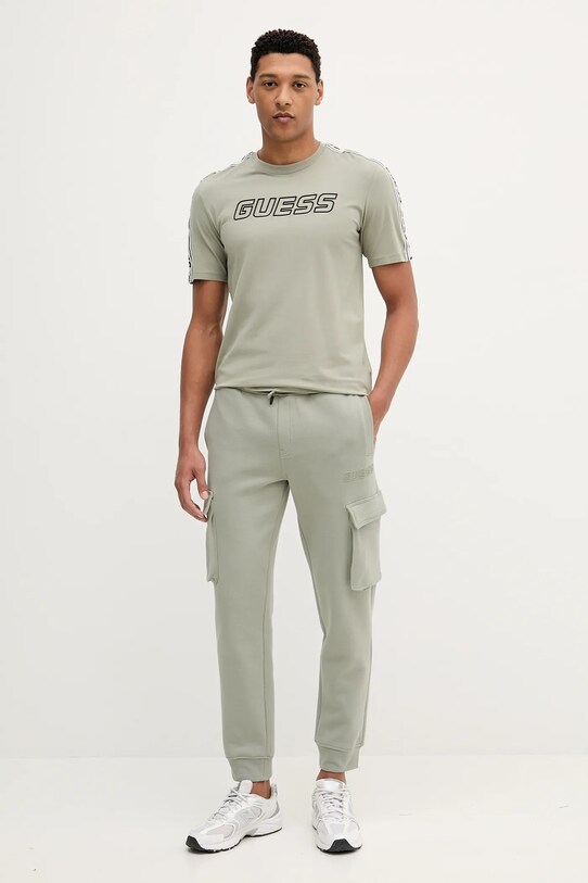 Guess pantaloni tuta ALDWIN Z4YB08.K9V31 verde SS25