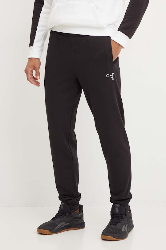 Puma pantaloni de trening din bumbac bumbac negru 676816