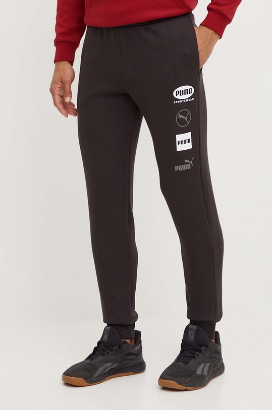 Puma spodnie dresowe kolor czarny z nadrukiem 681742 | Answear.com