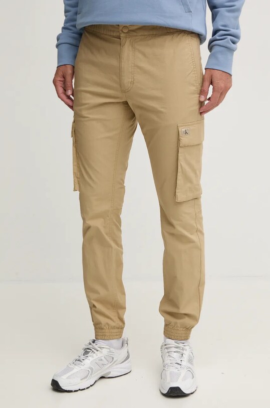 Брюки Calvin Klein Jeans с эластаном бежевый J30J326438