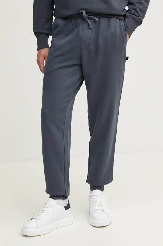 Pamučni donji dio trenirke Calvin Klein Jeans bez uzorka siva J30J326686