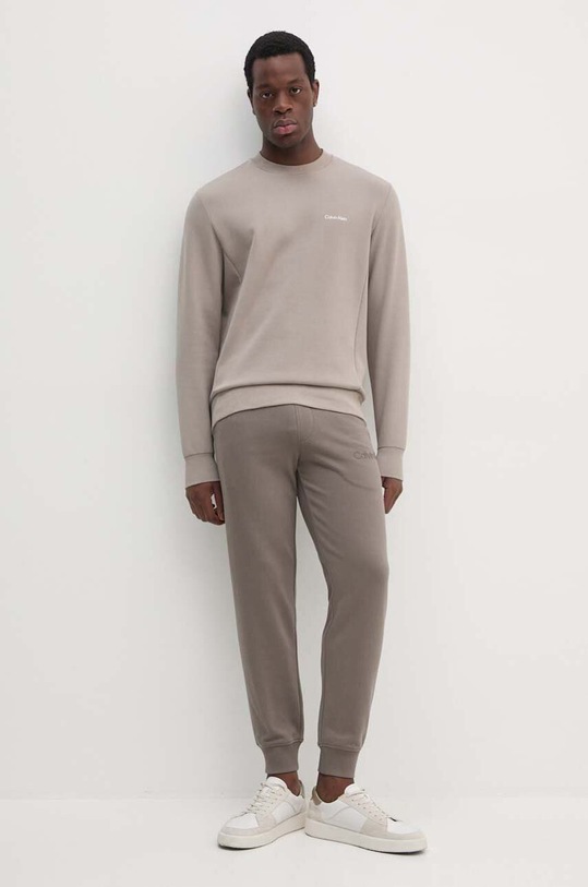 Calvin Klein Jeans spodnie dresowe bawełniane J30J326886 beżowy AW24