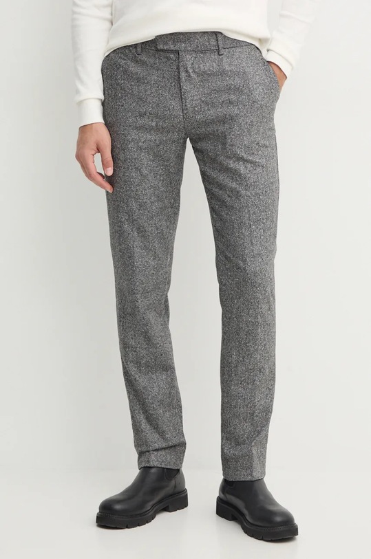 Штани з домішкою вовни Tommy Hilfiger прямий сірий MW0MW36699