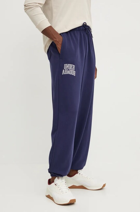 Under Armour spodnie dresowe Icon HWT Terry aplikacja granatowy 1386551