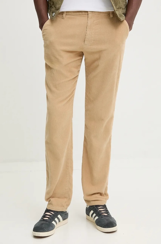 Вельветовые брюки Tommy Jeans хлопок бежевый DM0DM20450