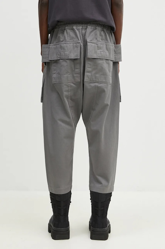 Одежда Хлопковые брюки Rick Owens Creatch Cargo Cropped Drawstring DU02D2371.TW серый