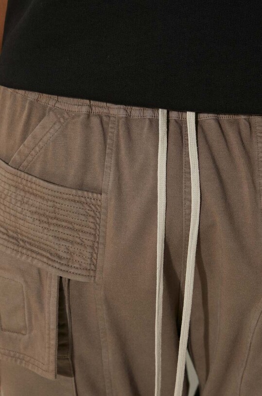 Rick Owens pantaloni de trening din bumbac Creatch Cargo Cropped Drawstring DU02D2371.RIG gri