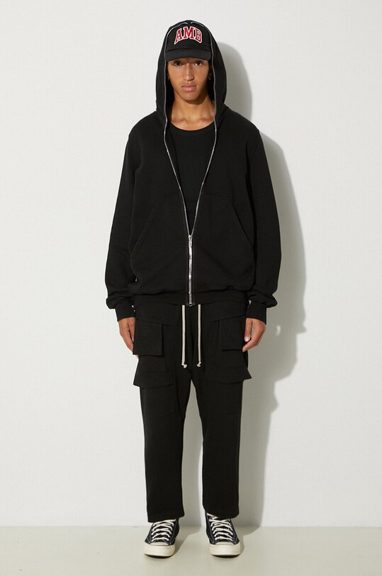 Rick Owens cotton joggers Creatch Cargo Cropped Drawstring DU02D2371.RIG black AW24