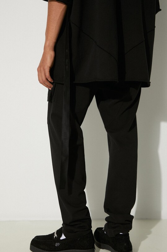 Βαμβακερό παντελόνι Rick Owens Creatch Cargo Drawstring DU02D2376.RIG μαύρο
