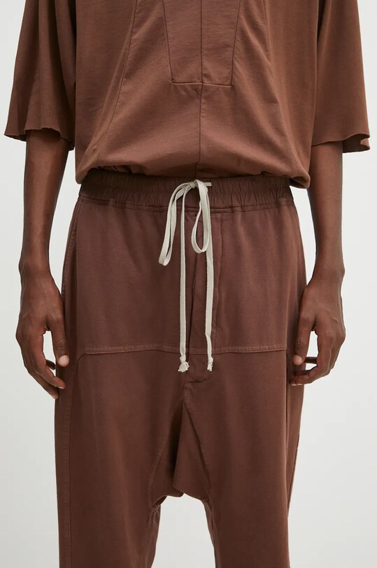 Rick Owens cotton joggers Prisoner Drawstring brown DU02D2395.RIG