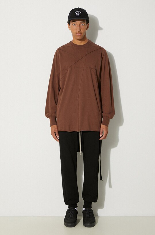 Rick Owens pantaloni de trening din bumbac Prisoner Drawstring DU02D2395.RIG negru AW24