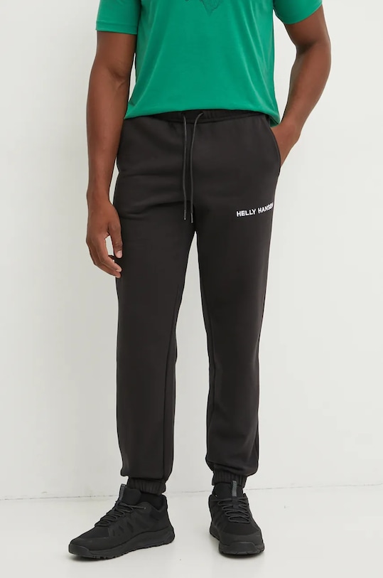 Helly Hansen pantaloni de trening Cotton Fleece tricotaj negru 54163