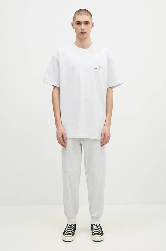 Donji dio trenirke Carhartt WIP American Script Jogging Pant siva I027042.482XX