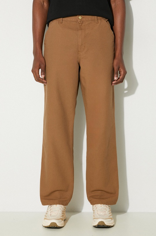 Carhartt WIP pantaloni in cotone Simple Pant cotone marrone I031220.HZ02