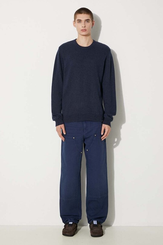 Carhartt WIP cotton trousers Double Knee Pant I031501.29L3K navy AW24