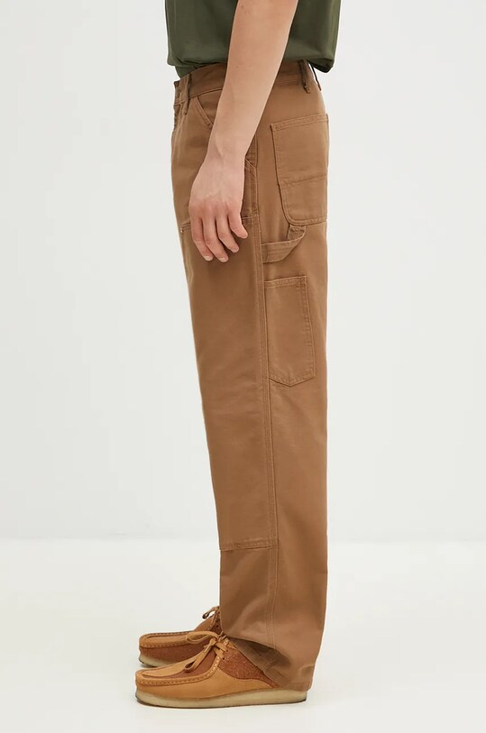 Хлопковые брюки Carhartt WIP Double Knee Pant I031501.HZ02 коричневый AW24