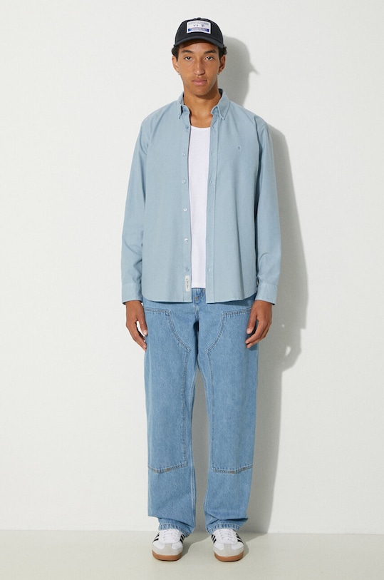 Džíny Carhartt WIP Double Knee Pant I032699.0112 modrá AW24