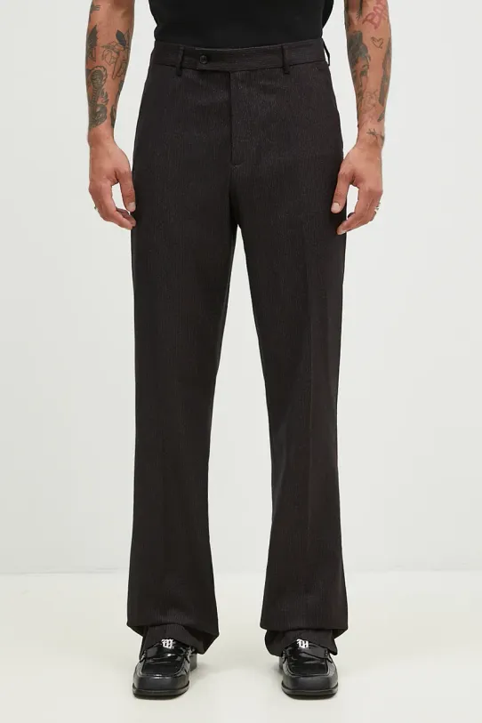 Παντελόνι από μείγμα μαλλιού Martine Rose Tailored Relaxed Fit Trouser με ελαστάν μαύρο 303WT06007