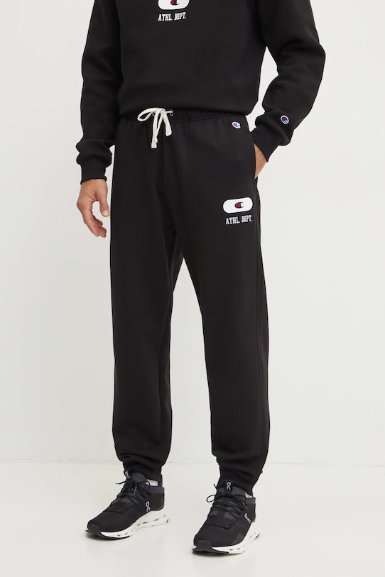Champion pantaloni della tuta applique nero 220434