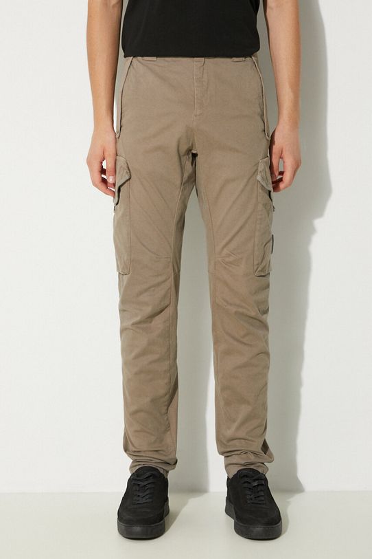 Παντελόνι C.P. Company Stretch Sateen Ergonomic Lens Cargo Pants με ελαστάν μπεζ 17CMPA058A005529G