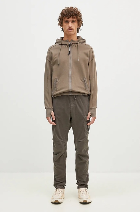 C.P. Company trousers Stretch Sateen Ergonomic Lens Single Cargo Pants 17CMPA180A005529G green