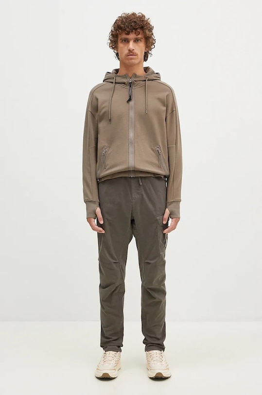 C.P. Company trousers Stretch Sateen Ergonomic Lens Single Cargo Pants 17CMPA180A005529G green