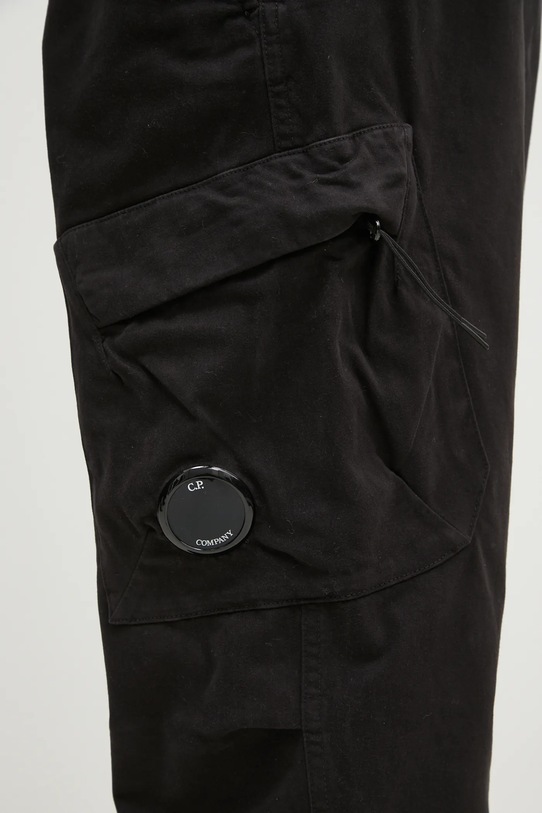 C.P. Company trousers Stretch Sateen Ergonomic Lens Single Cargo Pants black 17CMPA180A005529G
