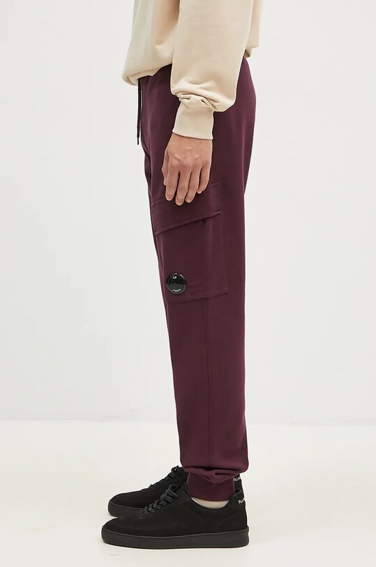 Bavlnené tepláky C.P. Company Diagonal Raised Fleece Cargo Sweatpants 17CMSP017A005086W fialová AW24