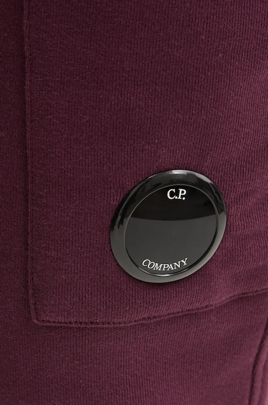 Bavlnené tepláky C.P. Company Diagonal Raised Fleece Cargo Sweatpants fialová 17CMSP017A005086W