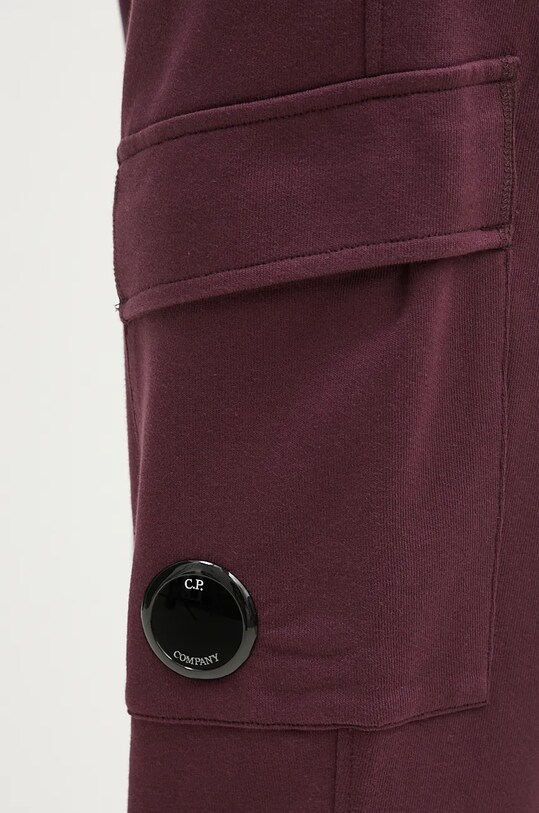 Bavlnené tepláky C.P. Company Diagonal Raised Fleece Cargo Sweatpants fialová 17CMSP017A005086W