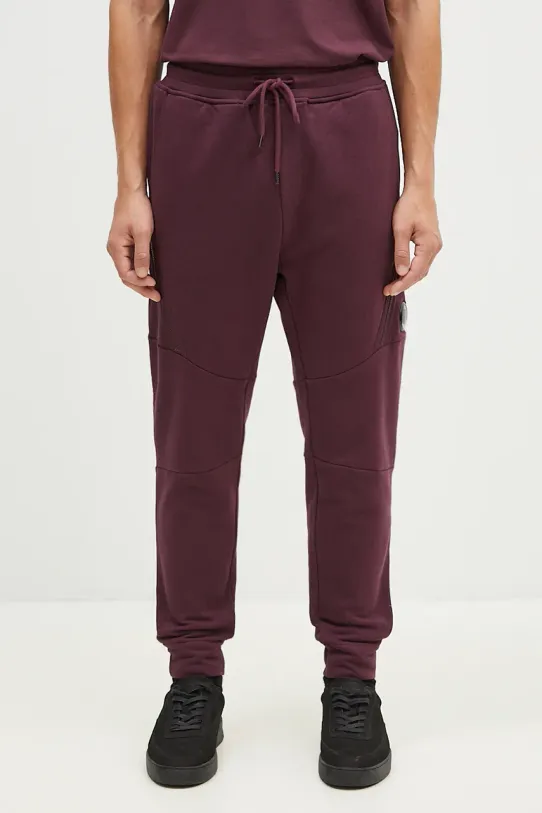 Βαμβακερό παντελόνι C.P. Company Diagonal Raised Fleece Lens Sweatpants βαμβάκι μωβ 17CMSP084A005086W