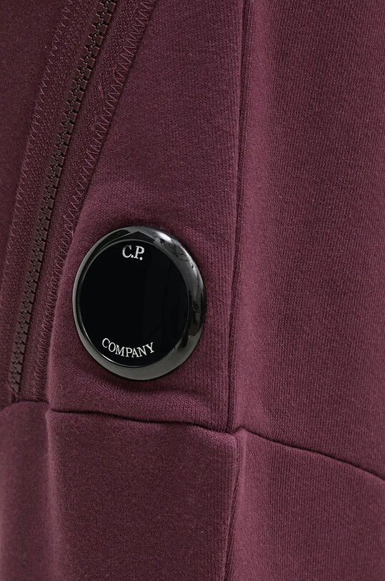 C.P. Company pantaloni della tuta di cotone Diagonal Raised Fleece Lens Sweatpants violetto 17CMSP084A005086W