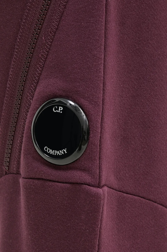 Βαμβακερό παντελόνι C.P. Company Diagonal Raised Fleece Lens Sweatpants μωβ 17CMSP084A005086W