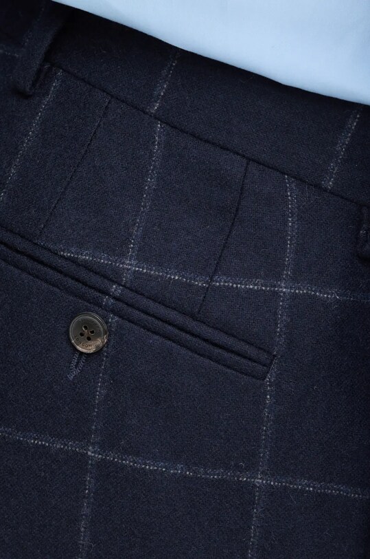 Hackett London pantaloni de lana bleumarin HM470549R