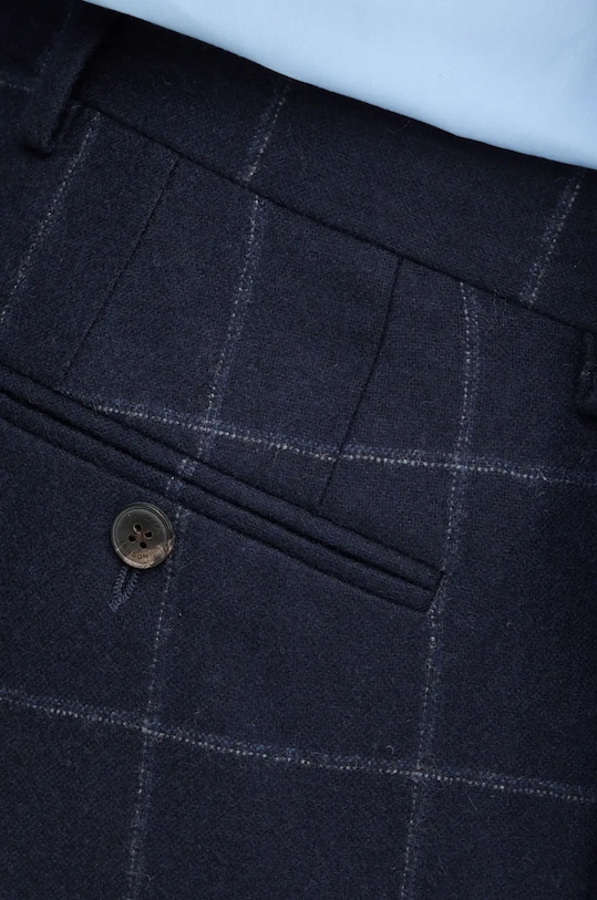 Hackett London spodnie wełniane granatowy HM470549R